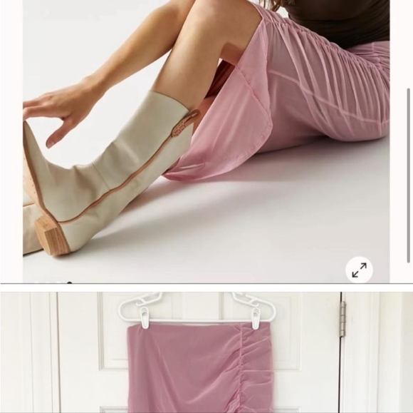 NWT Free People Lilac Wine Medium New Side Gather Layered Skirt Sheer - Picture 3 of 13